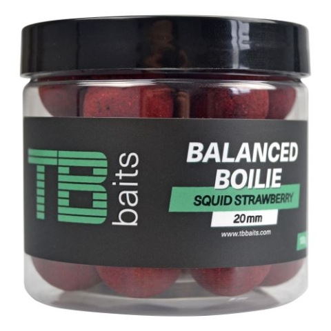 TB Baits Vyvážené Boilie Balanced + Atraktor GLM Squid Strawberry 100 g 20mm